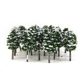 Maxbell 40x 1/150 N Scale Model Trees Train Layout Winter Snow Scenery Landscape Trees