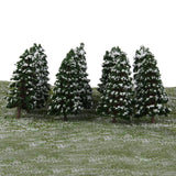 Maxbell 3x20pcs Dark Green Model Trees Snow Landscape Scenery Trees 3.15'' 1:150