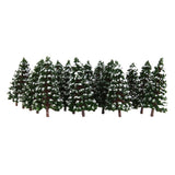 Maxbell 3x20pcs Dark Green Model Trees Snow Landscape Scenery Trees 3.15'' 1:150
