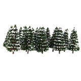 Maxbell 3x20pcs Dark Green Model Trees Snow Landscape Scenery Trees 3.15'' 1:150