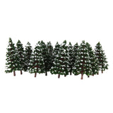 Maxbell 3x20pcs Dark Green Model Trees Snow Landscape Scenery Trees 3.15'' 1:150