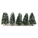 Maxbell 3x20pcs Dark Green Model Trees Snow Landscape Scenery Trees 3.15'' 1:150
