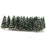 Maxbell 3x20pcs Dark Green Model Trees Snow Landscape Scenery Trees 3.15'' 1:150