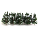 Maxbell 3x20pcs Dark Green Model Trees Snow Landscape Scenery Trees 3.15'' 1:150