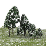 Maxbell 3x12pcs Dark Green Poplar Trees Model Train Snow Scenery 2.5-16 cm 1:500-1:50