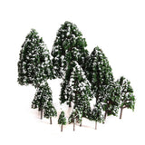 Maxbell 3x12pcs Dark Green Poplar Trees Model Train Snow Scenery 2.5-16 cm 1:500-1:50