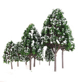 Maxbell 3x12pcs Dark Green Poplar Trees Model Train Snow Scenery 2.5-16 cm 1:500-1:50