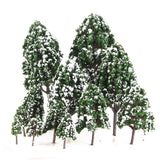 Maxbell 3x12pcs Dark Green Poplar Trees Model Train Snow Scenery 2.5-16 cm 1:500-1:50