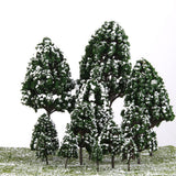 Maxbell 3x12pcs Dark Green Poplar Trees Model Train Snow Scenery 2.5-16 cm 1:500-1:50