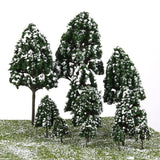 Maxbell 3x12pcs Dark Green Poplar Trees Model Train Snow Scenery 2.5-16 cm 1:500-1:50