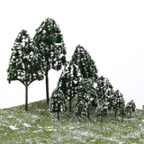 Maxbell 3x12pcs Dark Green Poplar Trees Model Train Snow Scenery 2.5-16 cm 1:500-1:50