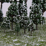 Maxbell 3x12pcs Dark Green Poplar Trees Model Train Snow Scenery 2.5-16 cm 1:500-1:50