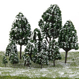 Maxbell 3x12pcs Dark Green Poplar Trees Model Train Snow Scenery 2.5-16 cm 1:500-1:50