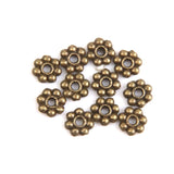 Maxbell 200pcs Snowflake Spacer Beads Charms Jewelry Findings 4mm Bronze/Rose Gold