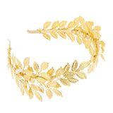 Maxbell Baroque Pearl Gold Metal Leaf Headband Tiara Bridal Hair Accessaries - Aladdin Shoppers