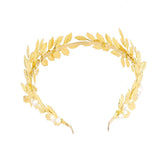 Maxbell Baroque Pearl Gold Metal Leaf Headband Tiara Bridal Hair Accessaries - Aladdin Shoppers