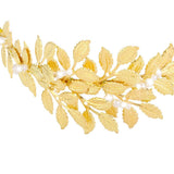 Maxbell Baroque Pearl Gold Metal Leaf Headband Tiara Bridal Hair Accessaries - Aladdin Shoppers