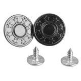 Maxbell 4x50 Set NO-SEW Metal Star Pattern Tack Snap Jeans Buttons Black 17mm