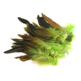 Maxbell 6x50pcs Beautiful Rooster Feathers Fringe Decoration Home Craft DIY Green