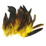 Maxbell 4x50pcs Beautiful Rooster Feathers Fringe Decoration Home Craft DIY Yellow