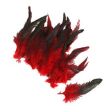 Maxbell 4x50pcs Beautiful Rooster Feathers Fringe Decoration Home Craft DIY Red