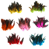 Maxbell 4x50pcs Beautiful Rooster Feathers Fringe Decoration Home Craft DIY Red