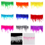 Maxbell 1 Yard Rooster Feather Fringe Trim for Sewing Costume Crafts White
