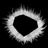 Maxbell 1 Yard Rooster Feather Fringe Trim for Sewing Costume Crafts White