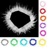 Maxbell 1 Yard Rooster Feather Fringe Trim for Sewing Costume Crafts White