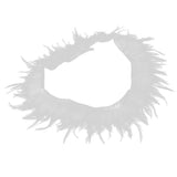 Maxbell 1 Yard Rooster Feather Fringe Trim for Sewing Costume Crafts White