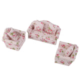 Maxbell 3pcs Dollhouse Miniature Floral Sofa Couch with Pillow Cushions