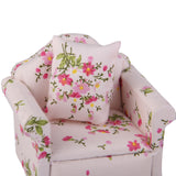 Maxbell 3pcs Dollhouse Miniature Floral Sofa Couch with Pillow Cushions
