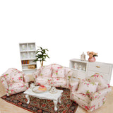 Maxbell 3pcs Dollhouse Miniature Floral Sofa Couch with Pillow Cushions