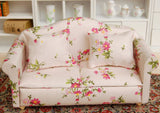 Maxbell 3pcs Dollhouse Miniature Floral Sofa Couch with Pillow Cushions