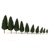 Maxbell 4x20pcs Tower Shaped Trees Model Train Scenery Landscape 1:50-400 Green 105