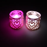 Maxbell 15x6x Heart LED Tea Light Holders Wedding Christmas Decoration Cream