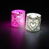Maxbell 15x6x Heart LED Tea Light Holders Wedding Christmas Decoration Cream