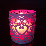 Maxbell 15x6x Heart LED Tea Light Holders Wedding Christmas Decoration Cream