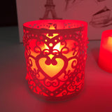 Maxbell 15x6x Heart LED Tea Light Holders Wedding Christmas Decoration Cream