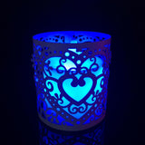 Maxbell 15x6x Heart LED Tea Light Holders Wedding Christmas Decoration Cream