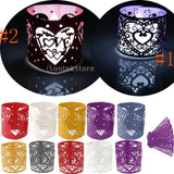 Maxbell 15x6x Heart LED Tea Light Holders Wedding Christmas Decoration Cream