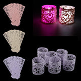Maxbell 15x6x Heart LED Tea Light Holders Wedding Christmas Decoration Cream