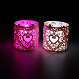 Maxbell 15x6x Heart LED Tea Light Holders Wedding Christmas Decoration Cream