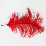 Maxbell Maxbell 10pcs Ostrich Feather Crafts for Costume Hats Cards DIY Decor-Red