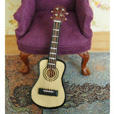 Maxbell Set of 4pcs 4-Colors Wooden Guitar Music Instrument Dollhouse Miniature 1/12