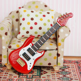 Maxbell 8x1:12th Dollhouse Miniature Music Instrument Red Electric Guitar