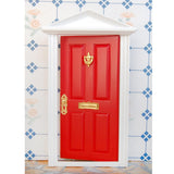 Maxbell 1:12 Dollhouse Miniature Luxury Wooden Red Exterior Door 4 Panel w Key