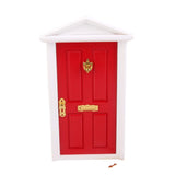 Maxbell 1:12 Dollhouse Miniature Luxury Wooden Red Exterior Door 4 Panel w Key