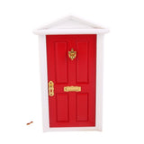Maxbell 1:12 Dollhouse Miniature Luxury Wooden Red Exterior Door 4 Panel w Key