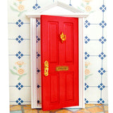 Maxbell 1:12 Dollhouse Miniature Luxury Wooden Red Exterior Door 4 Panel w Key
